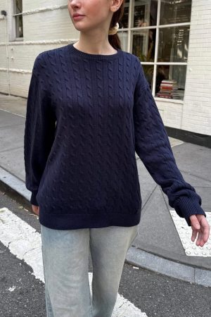 Brianna Cotton Cable Knit Sweater